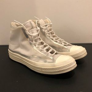 MEN CONVERSE CHUCK 70 VINTAGE CLASSIC WHITE SILVER 3M SIZE 9.5